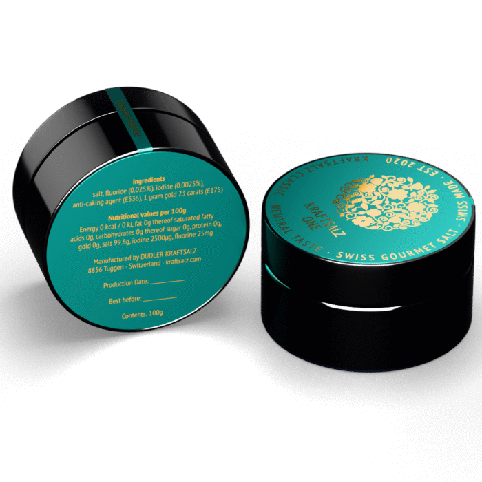 Kraftsaltz One - Kraftsalz Classic mit einem Gramm 23 Karat Blattgold - für alle Speisen
